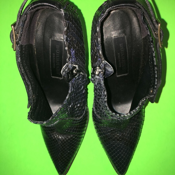 Burberry Blue Python Platform Ankle Boots, 39 - Picture 7 of 8